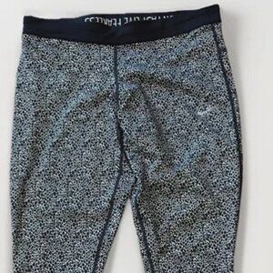 Nike Relay Dri-Fit Capri Leggings Black White Animal Print Size L